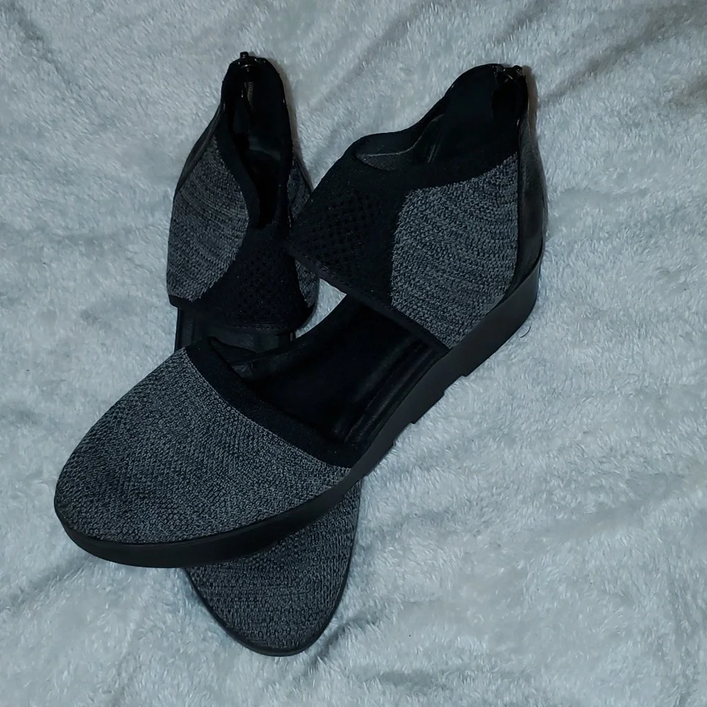 EILEEN Fisher Ogden Stretch-Knit Two-Piece Wedge Sneaker Size 7.5